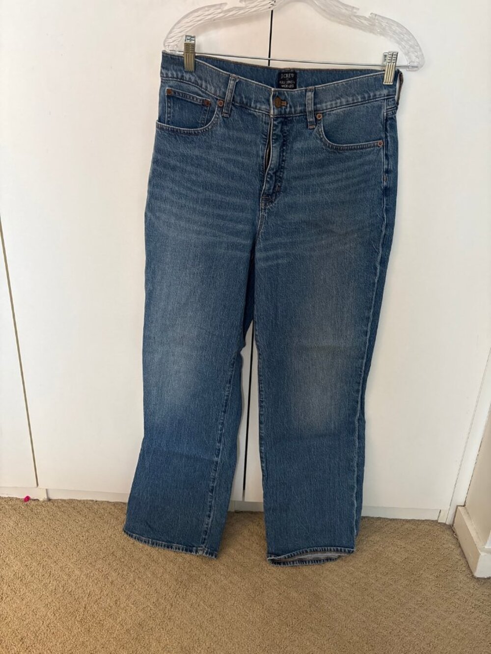 J.Crew Full Length Wide-Leg Jeans, Medium Wash, Size 29